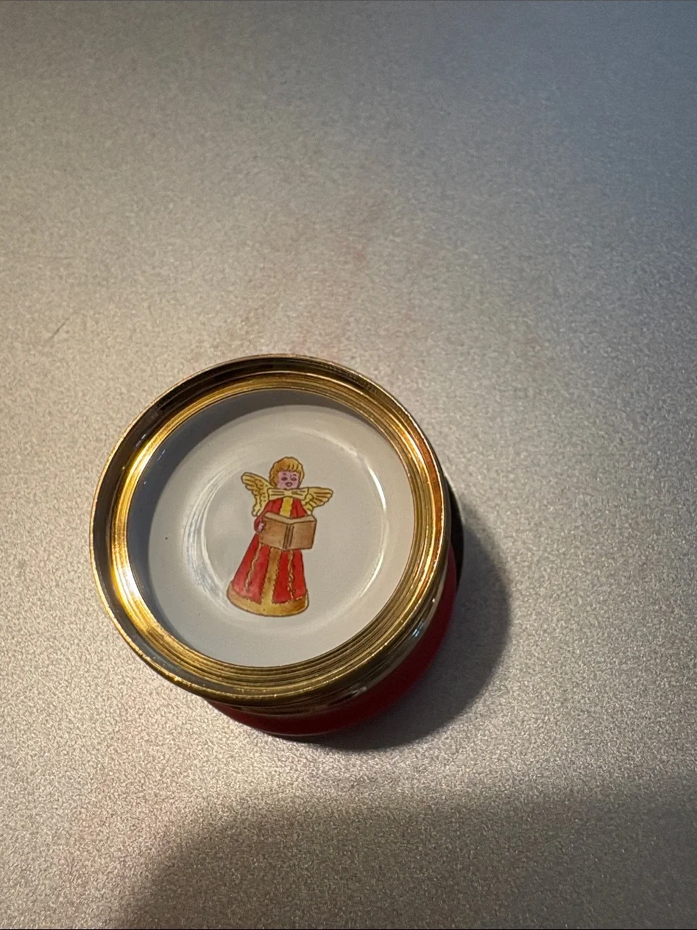 Halcyon enamel Xmas pill box